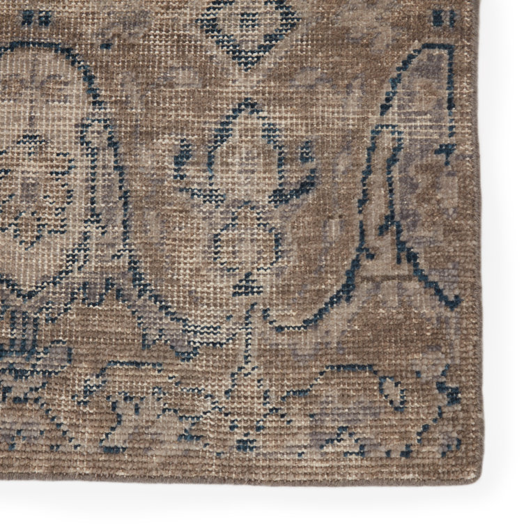 Gray Hand-Knotted Wool 10' x 14' Area Rug