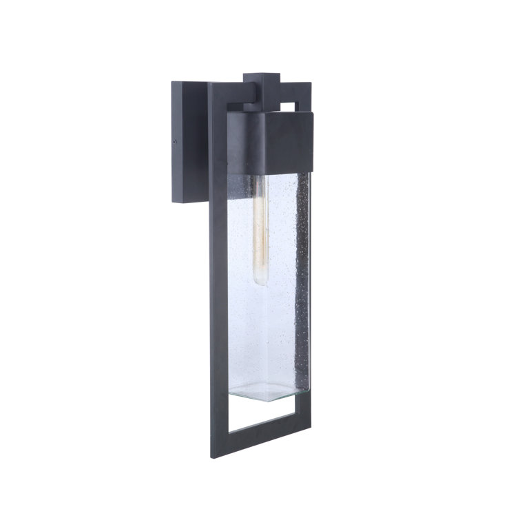 Perimeter Midnight Finish Clear Seeded Glass Outdoor Pendant Light