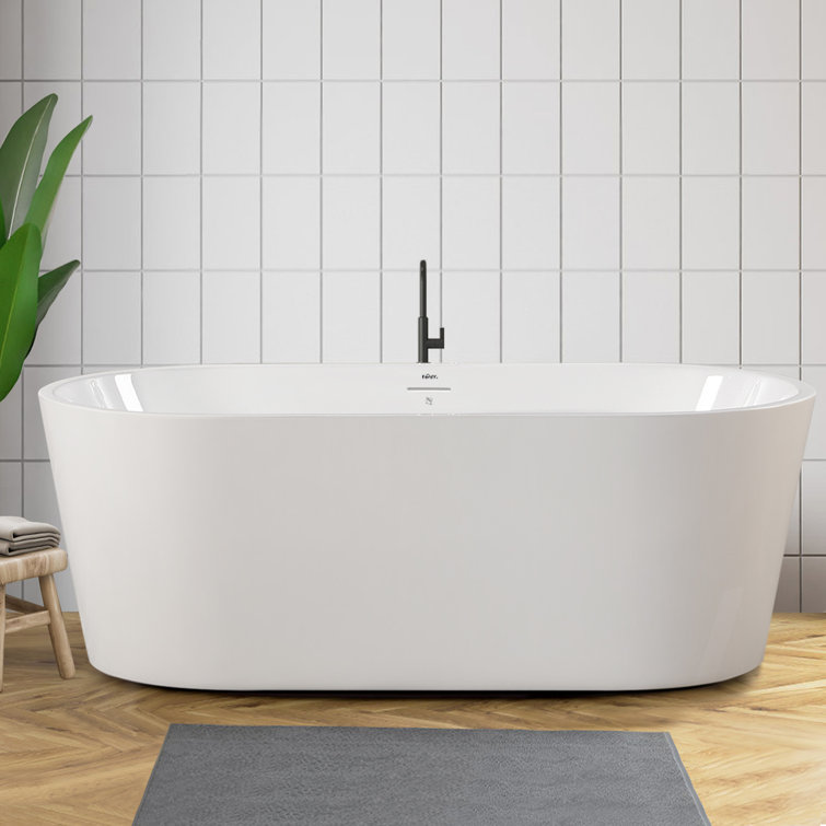 Shangri-La 67'' White Acrylic Freestanding Soaking Bathtub