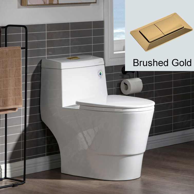 White Elongated Dual-Flush High Efficiency Toilet with Soft-Closing Seat