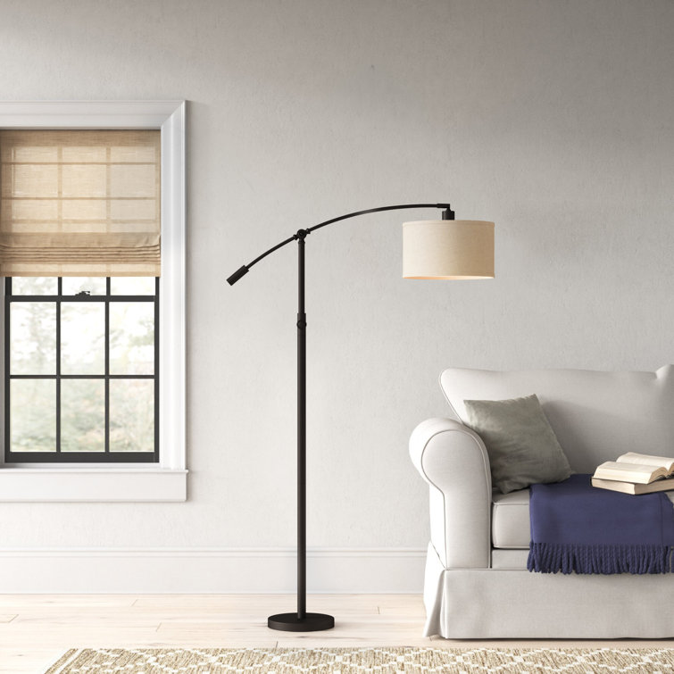 Dehaven 65'' Oil Rubbed Bronze Floor Lamp with Linen Shade