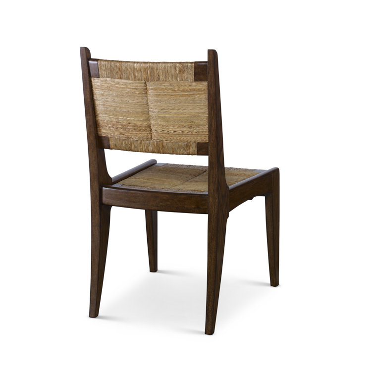 Karlie Casual Seagrass Solid Wood Low Side Chair in Brown