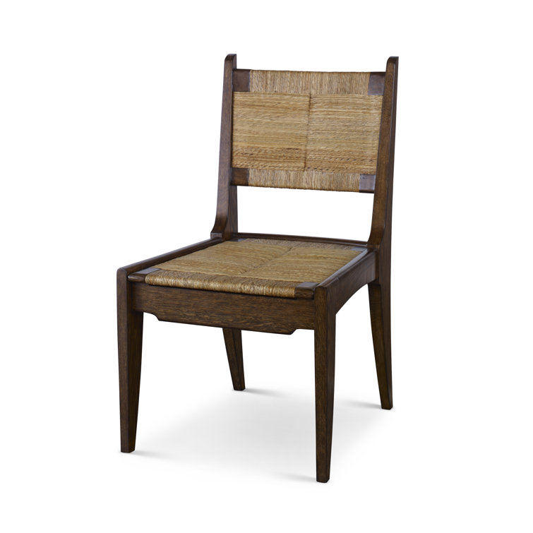 Karlie Casual Seagrass Solid Wood Low Side Chair in Brown