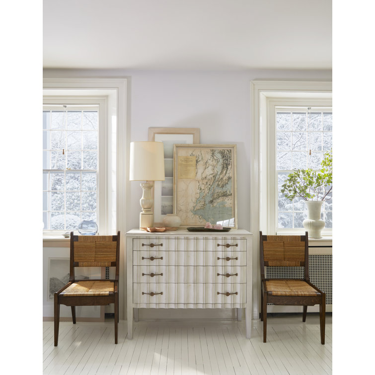 Karlie Casual Seagrass Solid Wood Low Side Chair in Brown