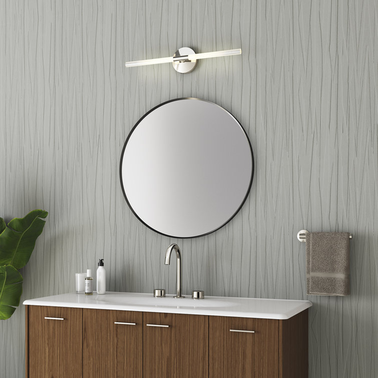 Polished Nickel 24" LED Bubble Glass Sconce, Dimmable and Damp Rated