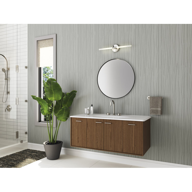 Polished Nickel 24" LED Bubble Glass Sconce, Dimmable and Damp Rated