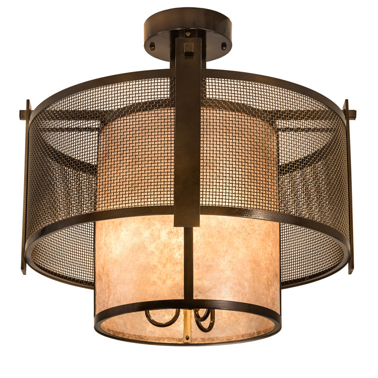 Gold and Silver Mica 3-Light Indoor/Outdoor LED Globe