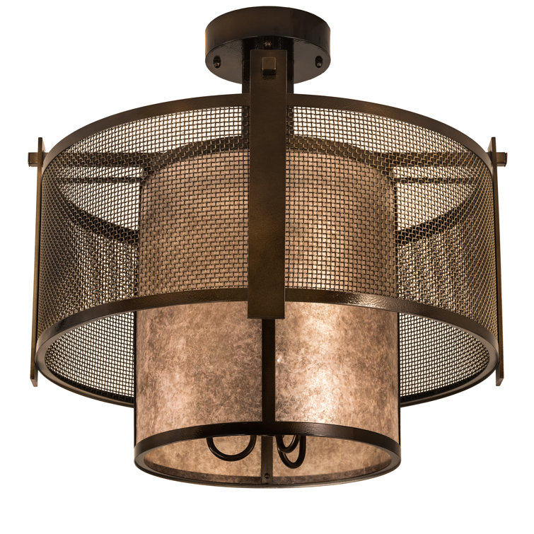 Gold and Silver Mica 3-Light Indoor/Outdoor LED Globe