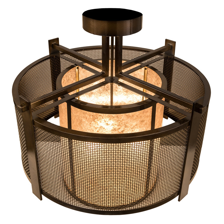 Gold and Silver Mica 3-Light Indoor/Outdoor LED Globe