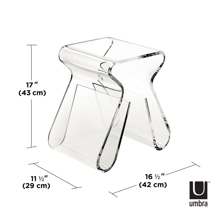 Clear Acrylic Rectangular Side Table with Storage