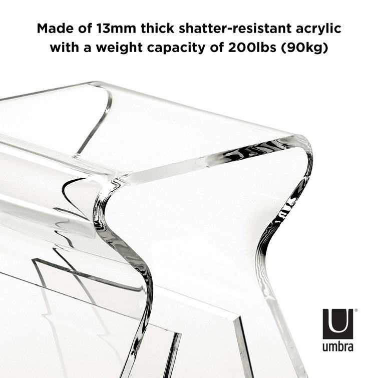 Clear Acrylic Rectangular Side Table with Storage
