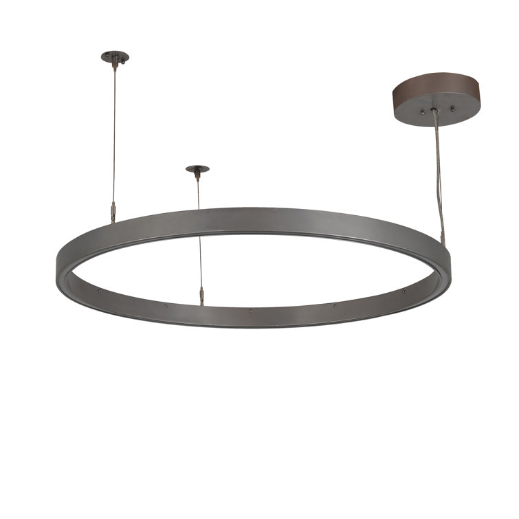 Nickel and Glass 36'' LED Halo Pendant Light