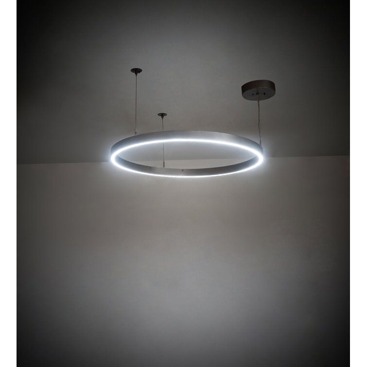 Nickel and Glass 36'' LED Halo Pendant Light