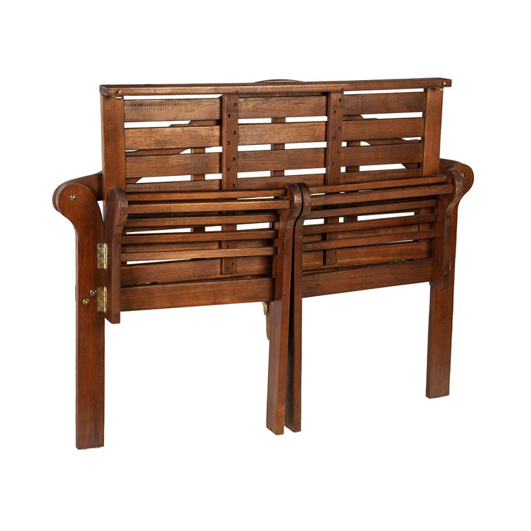 Eco-Friendly Lutyens Eucalyptus Wood Garden Bench in Natural Finish