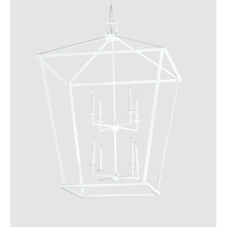 Meyda 36" Matte White Steel 8-Light Square Pendant