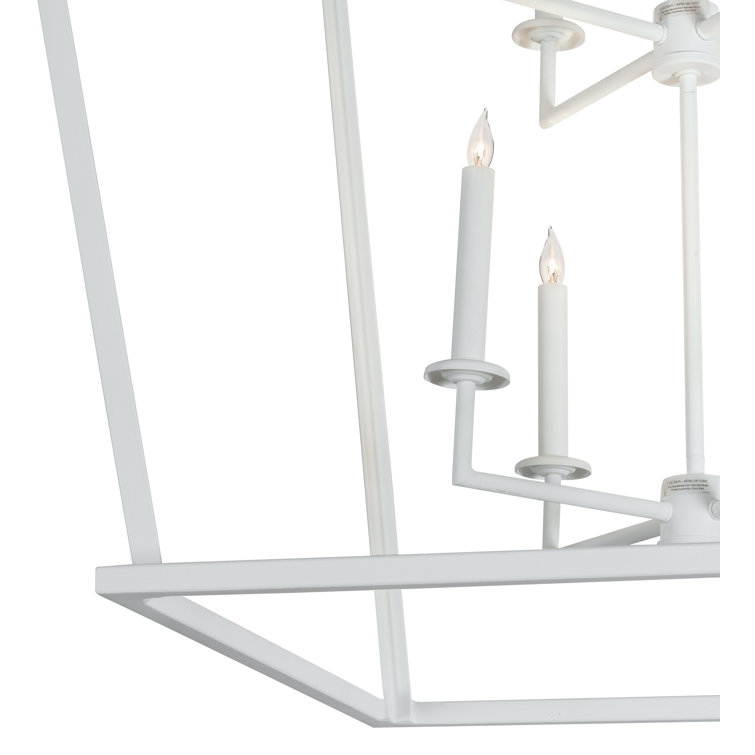Meyda 36" Matte White Steel 8-Light Square Pendant