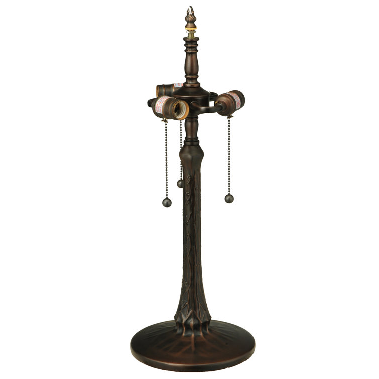 Bronze 23" Multi-color Handcrafted Tiffany Tree Table Lamp Base