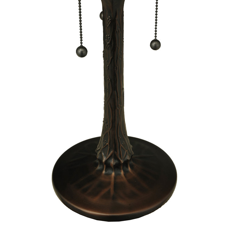 Bronze 23" Multi-color Handcrafted Tiffany Tree Table Lamp Base