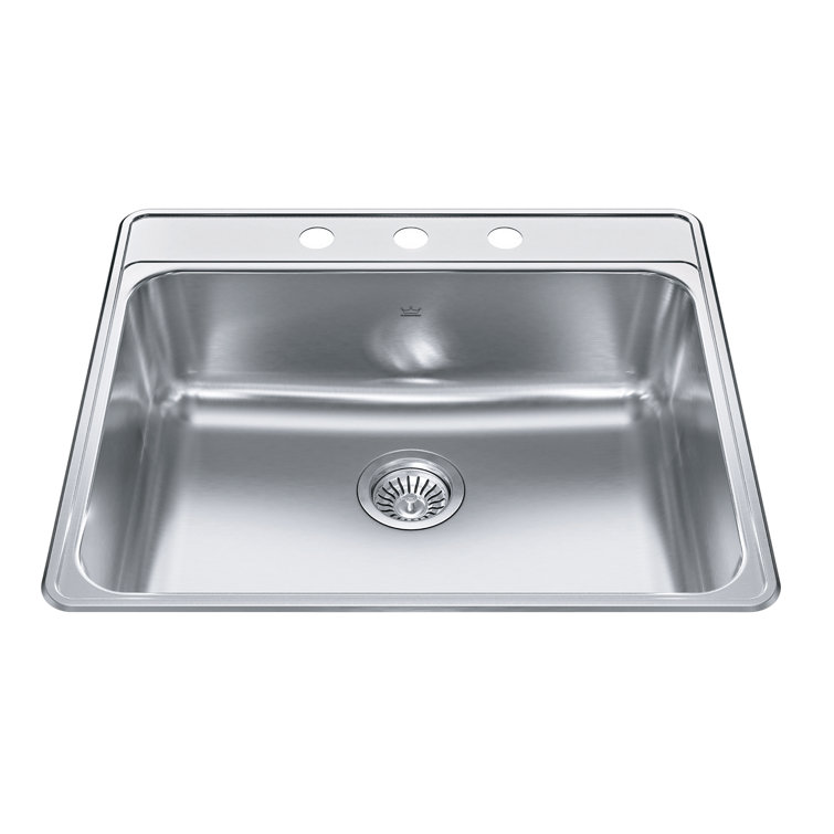 Creemore 25'' Satin Stainless Steel Drop-In Single Bowl Kitchen Sink