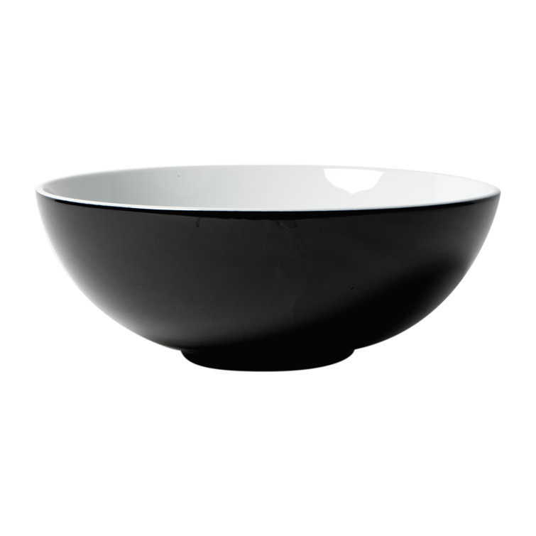 15'' Black and White Porcelain Circular Bathroom Sink