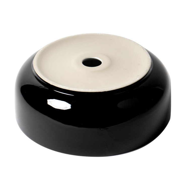 Black and White Ceramic Round Vessel Sink