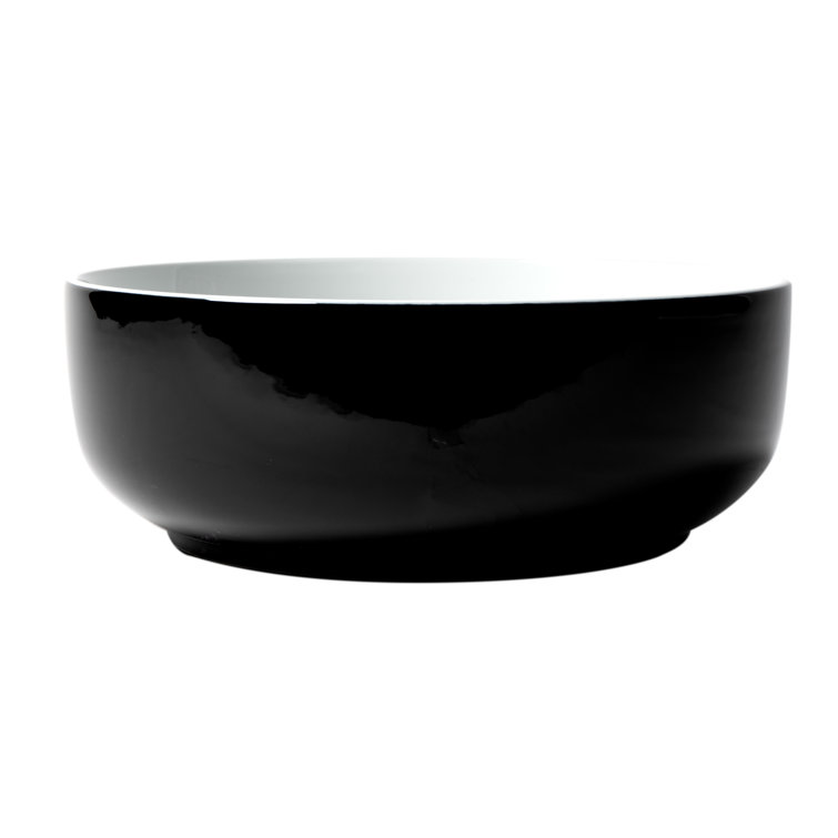 Black and White Ceramic Round Vessel Sink