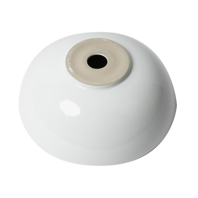 White Ceramic 15'' Round Vessel Bathroom Sink