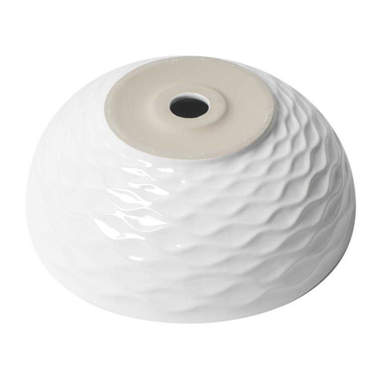 White Ceramic Round Vessel Bathroom Sink