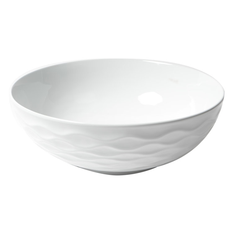 White Ceramic Round Vessel Bathroom Sink