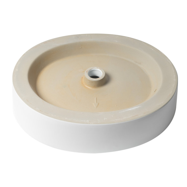 White Ceramic Oval Above Mount Bathroom Sink