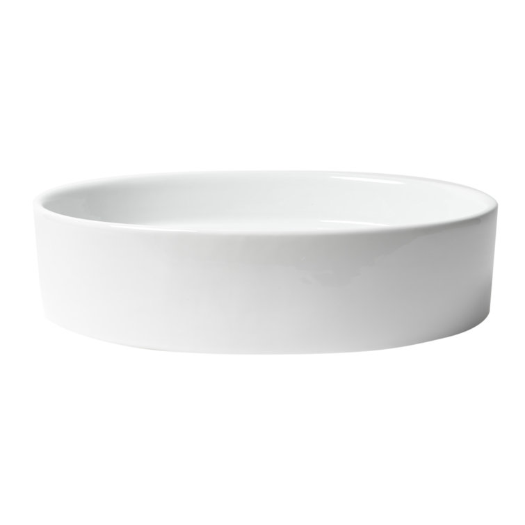 White Ceramic Oval Above Mount Bathroom Sink