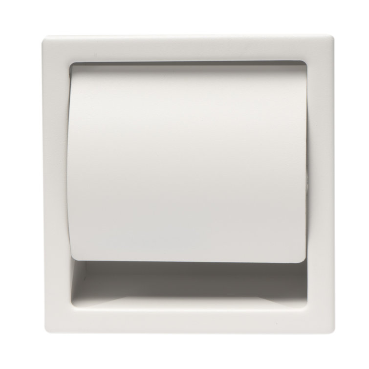 Matte White Stainless Steel Recessed Toilet Paper Holder with Cover