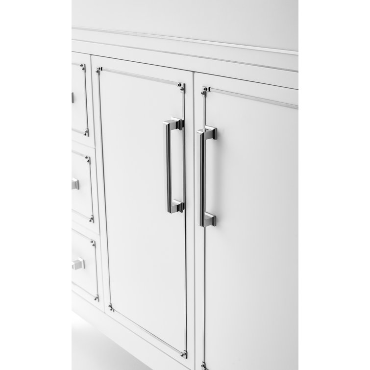 Aspen 60'' White Double Sink Bathroom Vanity with Marble Top