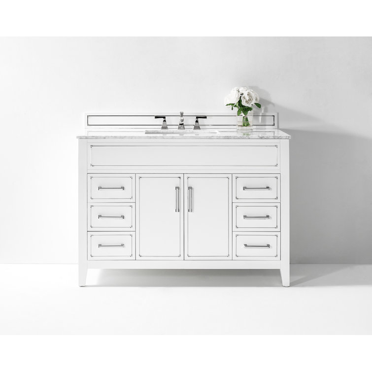 Aspen 48'' White Marble Top Single Bathroom Vanity