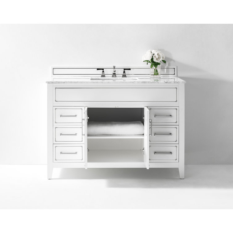 Aspen 48'' White Marble Top Single Bathroom Vanity
