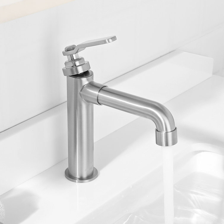 Brushed Nickel Single-Hole Single-Handle Bathroom Faucet