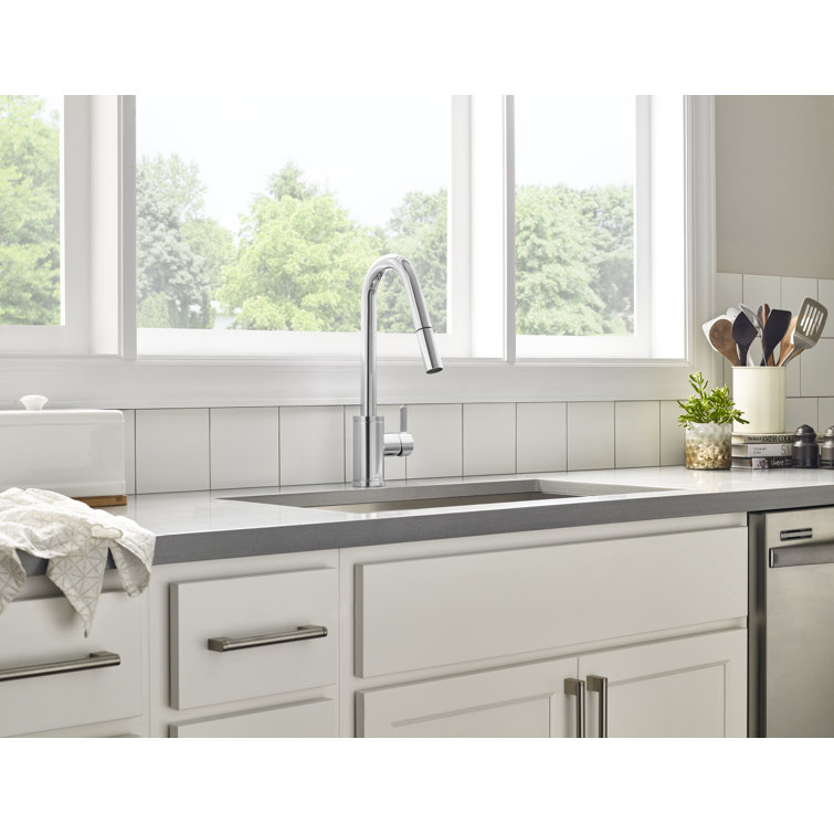 Amalfi Chrome Pull-Down Single Handle Kitchen Faucet