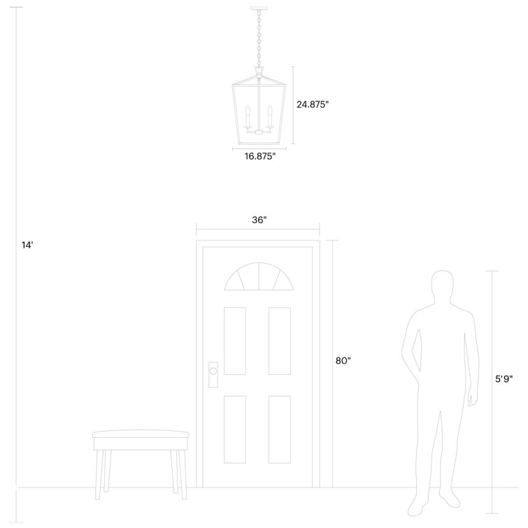 Dianna 4-Light Satin Bronze Indoor/Outdoor Medium Pendant