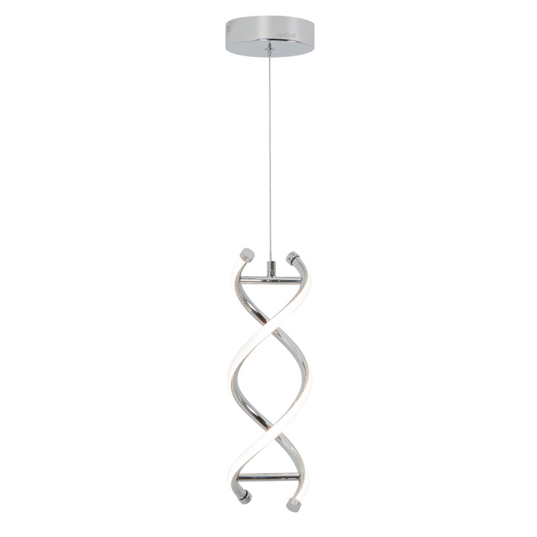 Modern Chrome LED Pendant Light with Artistic Curves