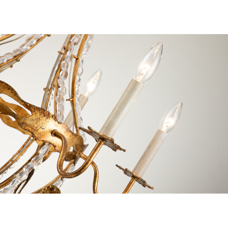 Antique Gold 6-Light Candle Style Empire Chandelier