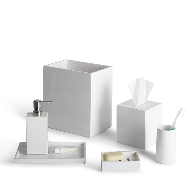 Luxe White High Gloss Lacquer Bath Soap Dish