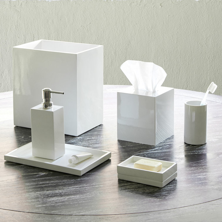 Luxe White High Gloss Lacquer Bath Soap Dish