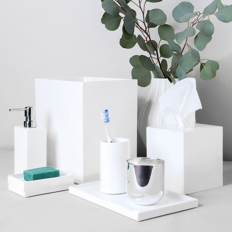 Luxe White High Gloss Lacquer Bath Soap Dish