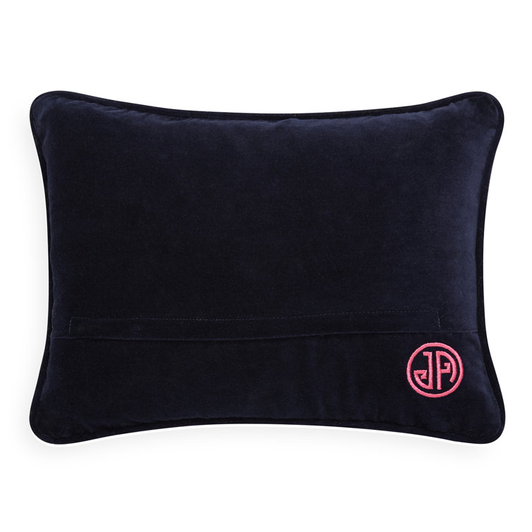 Boss Lady Embroidered Velvet Wool Rectangular Throw Pillow
