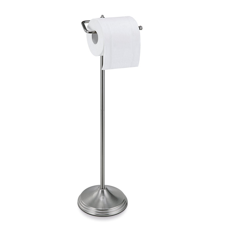 Chrome Free Standing Toilet Paper Holder with Reserve Function