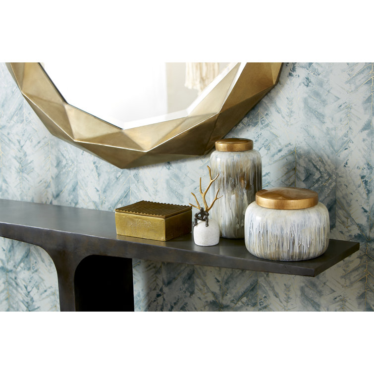 Geometric Faceted Silver Oval Wall Mirror