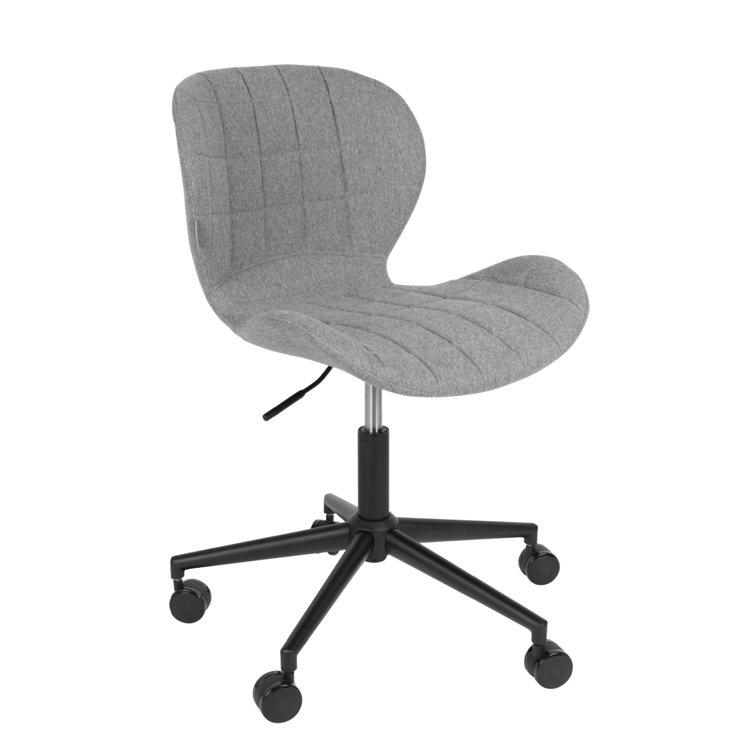 Gray Upholstered Polyester Blend Task Chair with Steel Frame