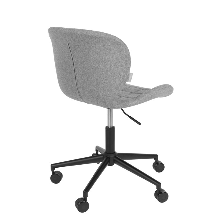Gray Upholstered Polyester Blend Task Chair with Steel Frame