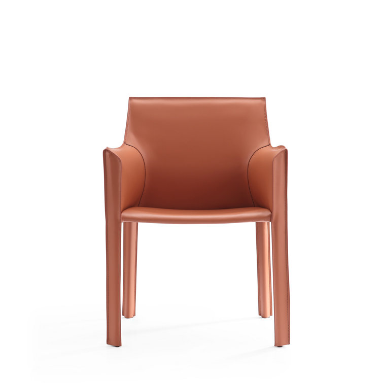 Vogue Clay Faux Leather High-Back Metal Armchair