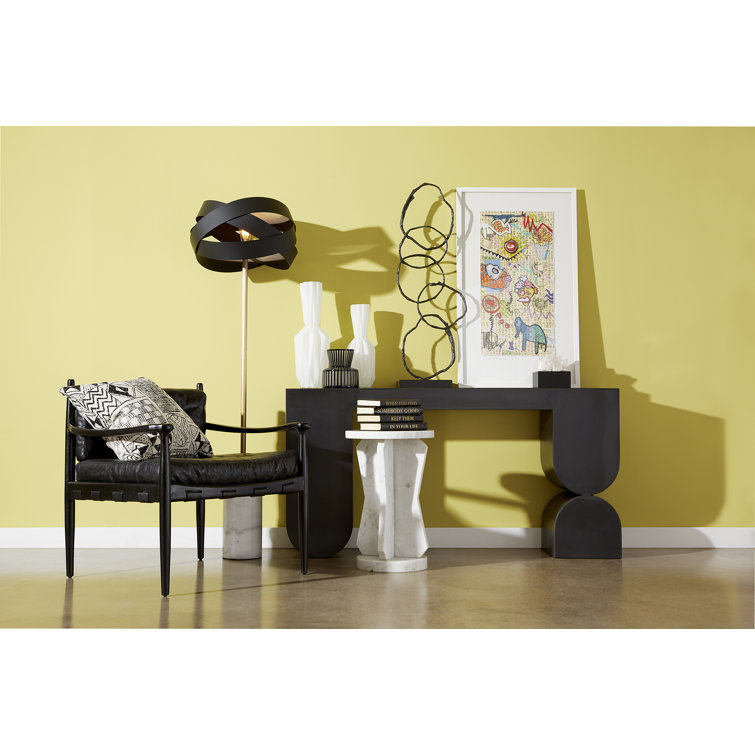 Modern Black Glass Tulip Silhouette Table Vase 11.75''